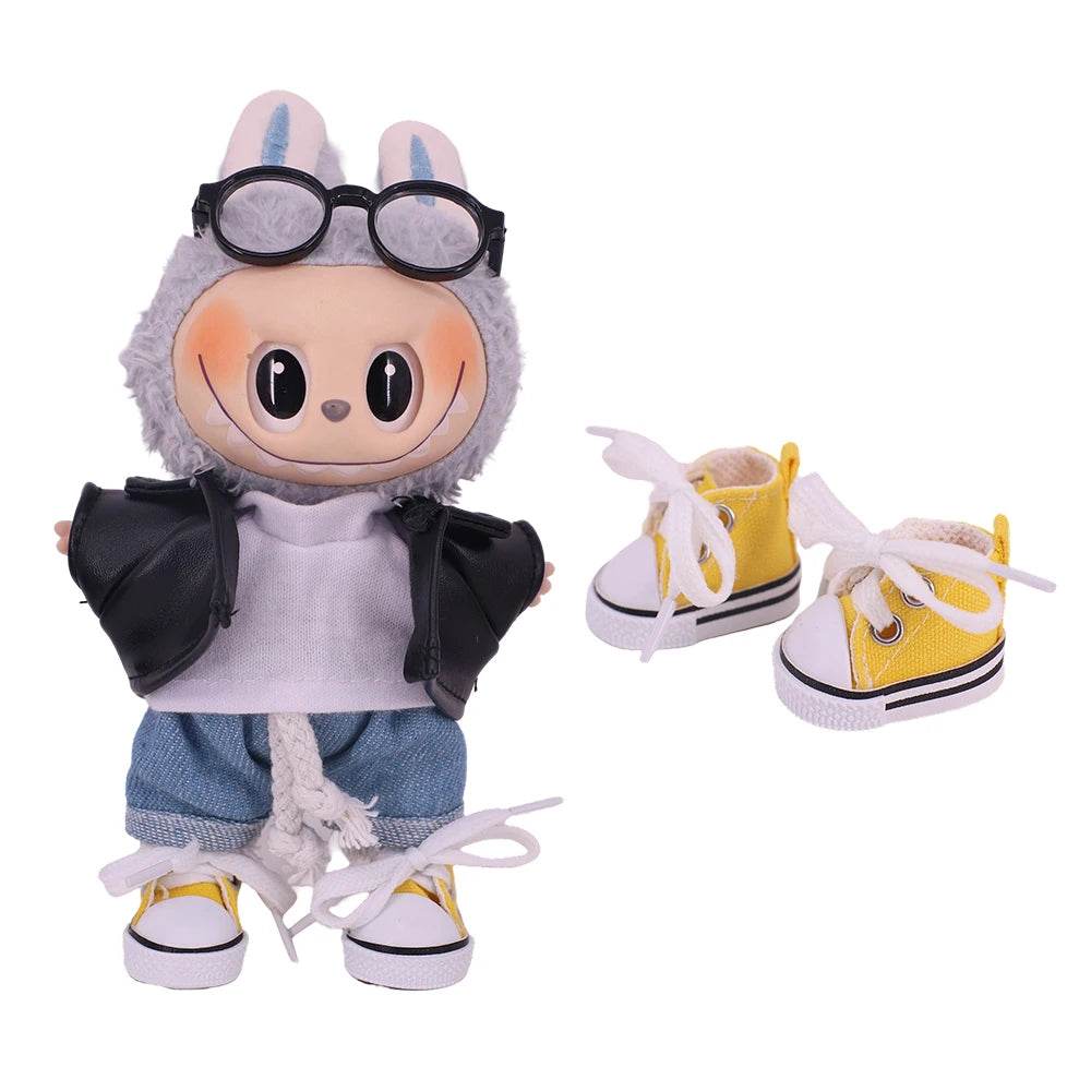 3.8cm Doll Canvas Leather Shoes For Labubu 17cm Doll - ToylandEU
