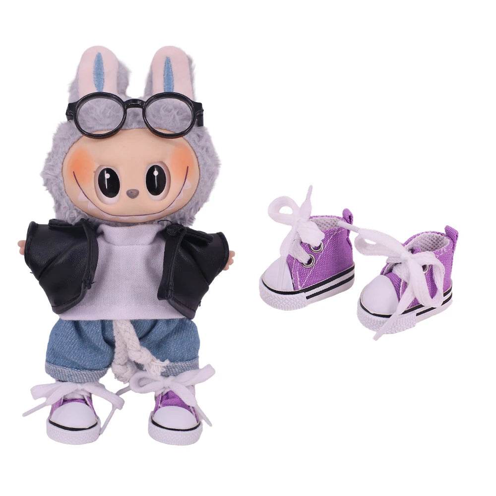 3.8cm Doll Canvas Leather Shoes For Labubu 17cm Doll - ToylandEU