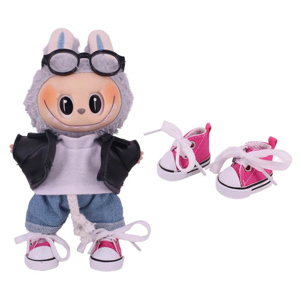 3.8cm Doll Canvas Leather Shoes For Labubu 17cm Doll - ToylandEU