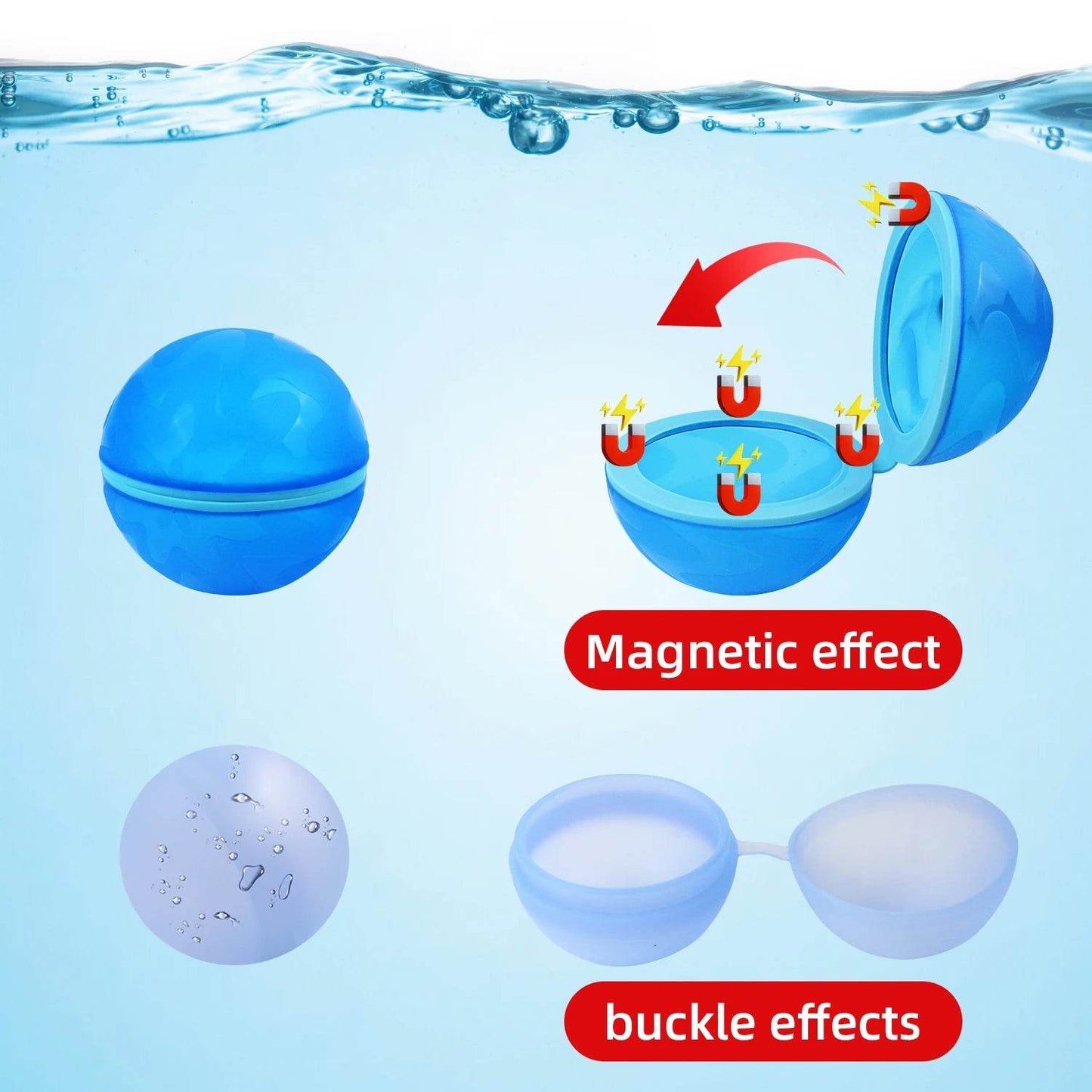 3-9PCS Water Balloons Reusable Self Sealing Quick Fill Water Balls Toys Family Summer Outdoor Pool Beach Toys for Kids and Adults - ToylandEU