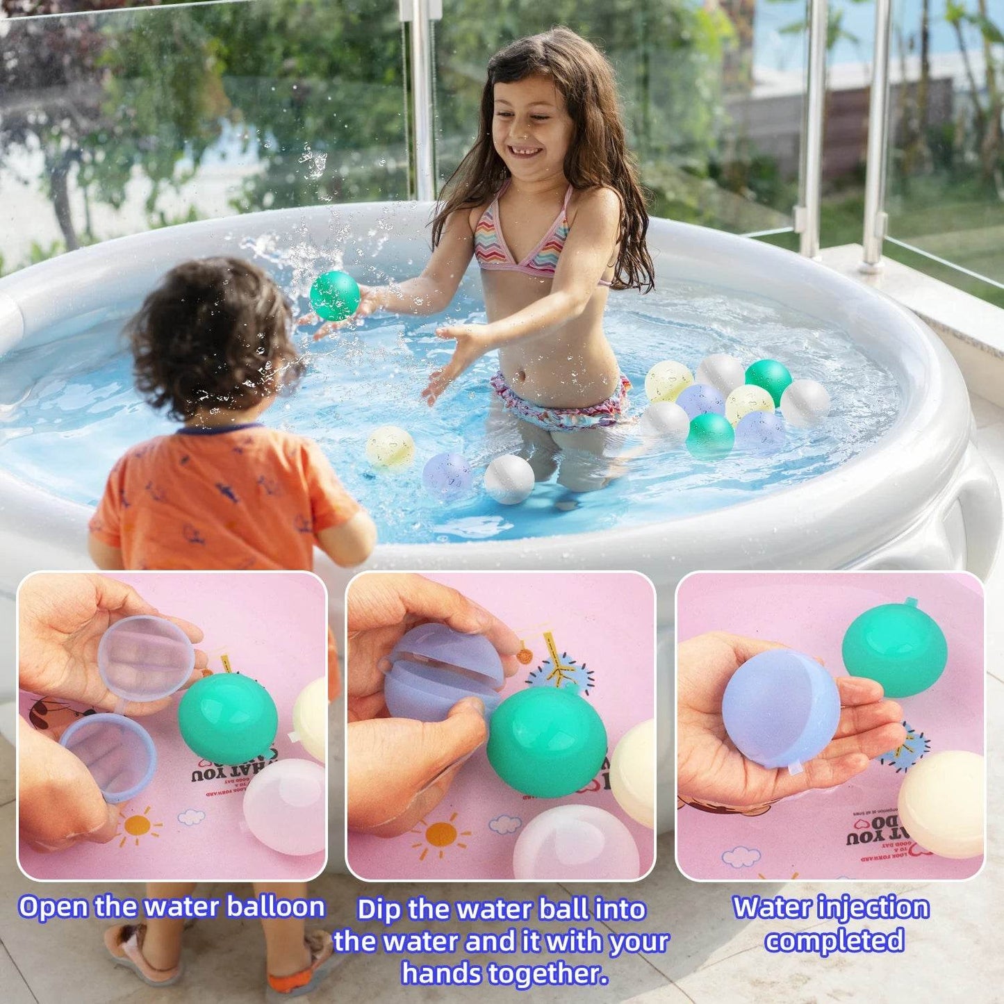 3-9PCS Water Balloons Reusable Self Sealing Quick Fill Water Balls Toys Family Summer Outdoor Pool Beach Toys for Kids and Adults - ToylandEU