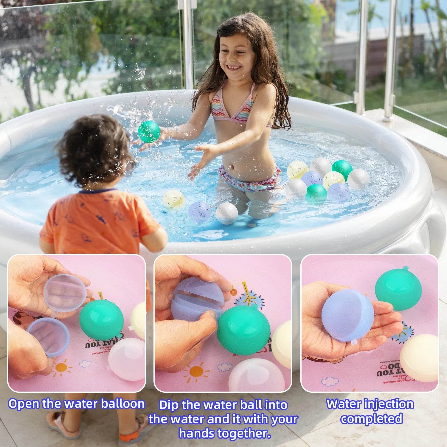 3-9PCS Water Balloons Reusable Self Sealing Quick Fill Water Balls Toys Family Summer Outdoor Pool Beach Toys for Kids and Adults - ToylandEU