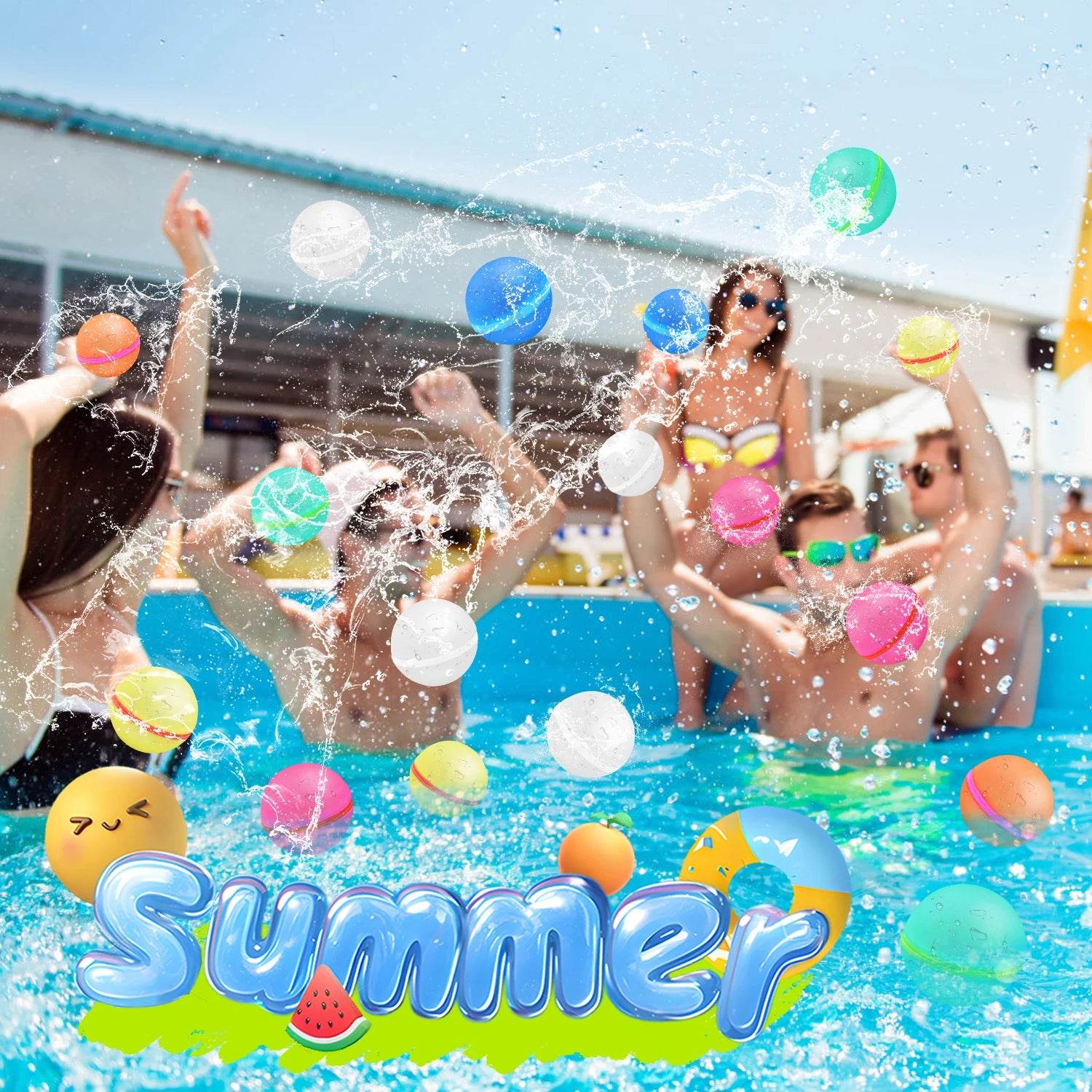 3-9PCS Water Balloons Reusable Self Sealing Quick Fill Water Balls Toys Family Summer Outdoor Pool Beach Toys for Kids and Adults - ToylandEU