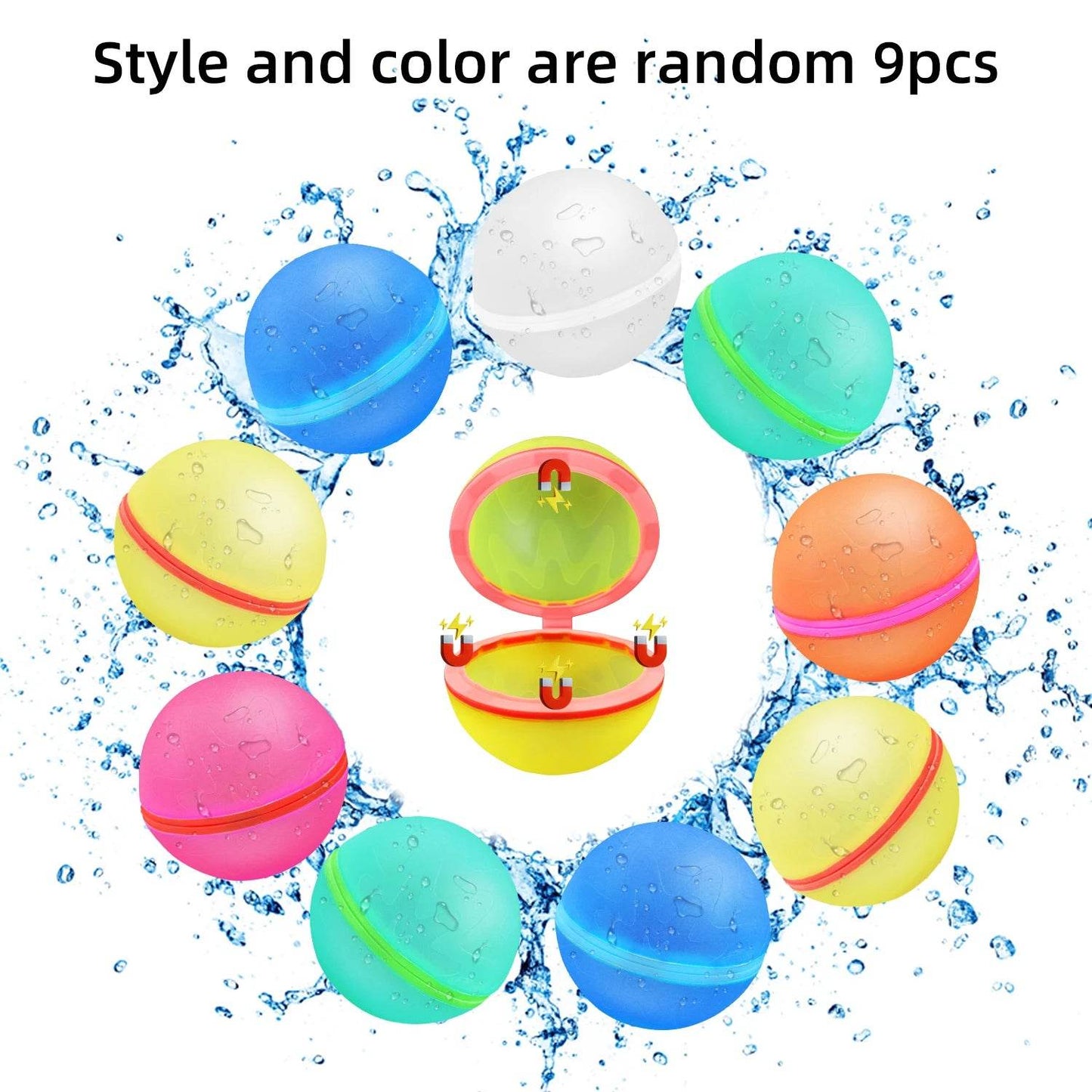 3-9PCS Water Balloons Reusable Self Sealing Quick Fill Water Balls Toys Family Summer Outdoor Pool Beach Toys for Kids and Adults - ToylandEU