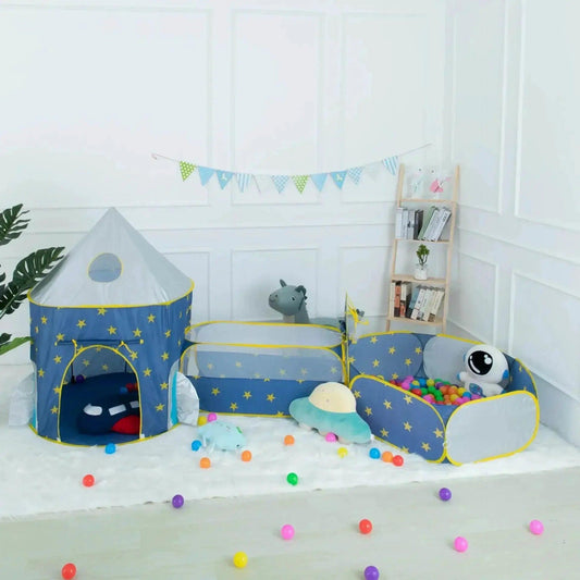 3 In 1 Portable Rocket Children's Tent Toys Ball Pool Tunnel -  ToylandEU™