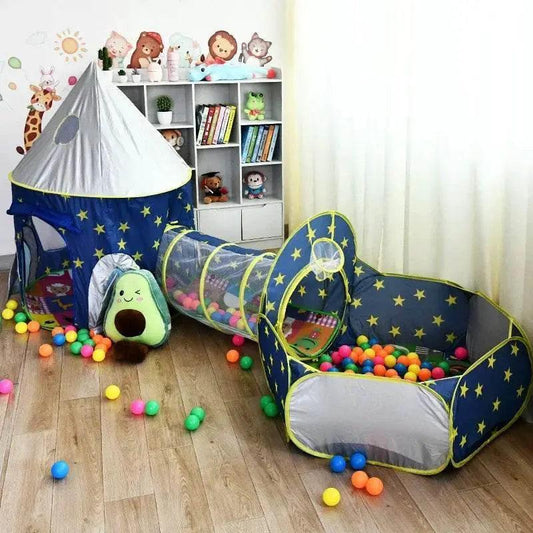  3 In 1 Portable Rocket Children's Tent Toys Ball Pool Tunnel -  ToylandEU™
