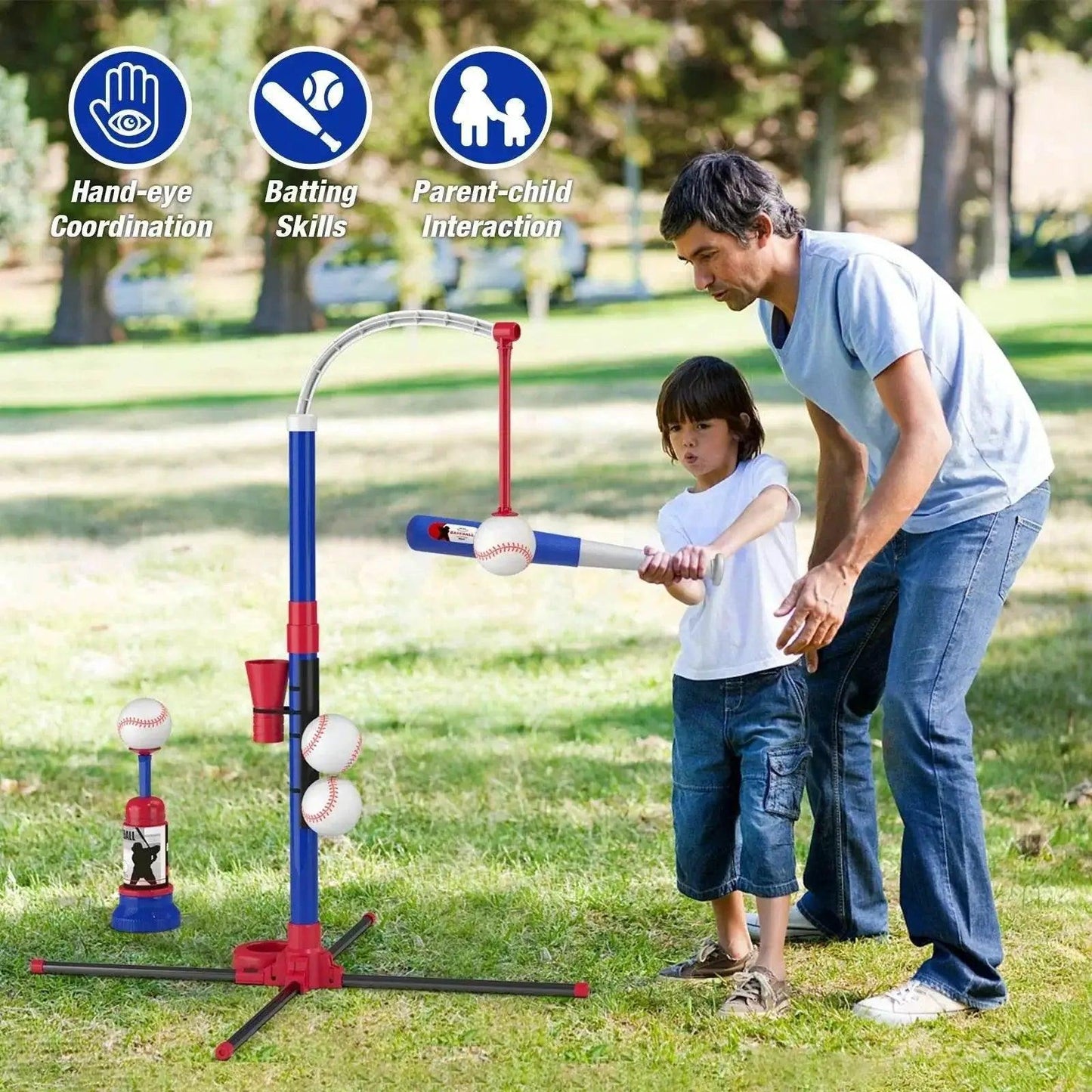  3 In 1 T Ball Set For Kids Baseball With Tee And Launcher -  ToylandEU™