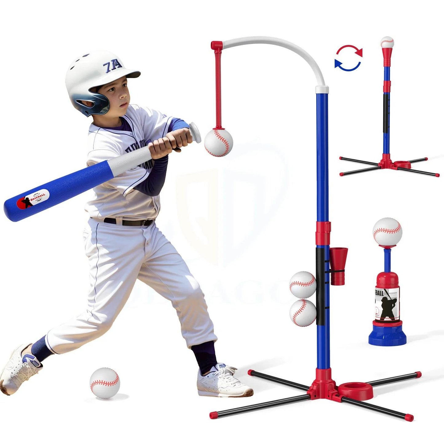 3 In 1 T Ball Set For Kids Baseball With Tee And Launcher - ToylandEU