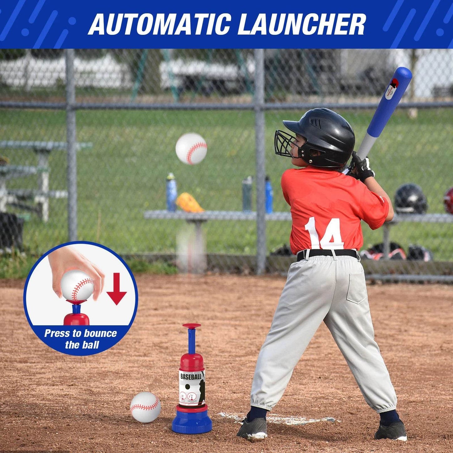 3 In 1 T Ball Set For Kids Baseball With Tee And Launcher - ToylandEU