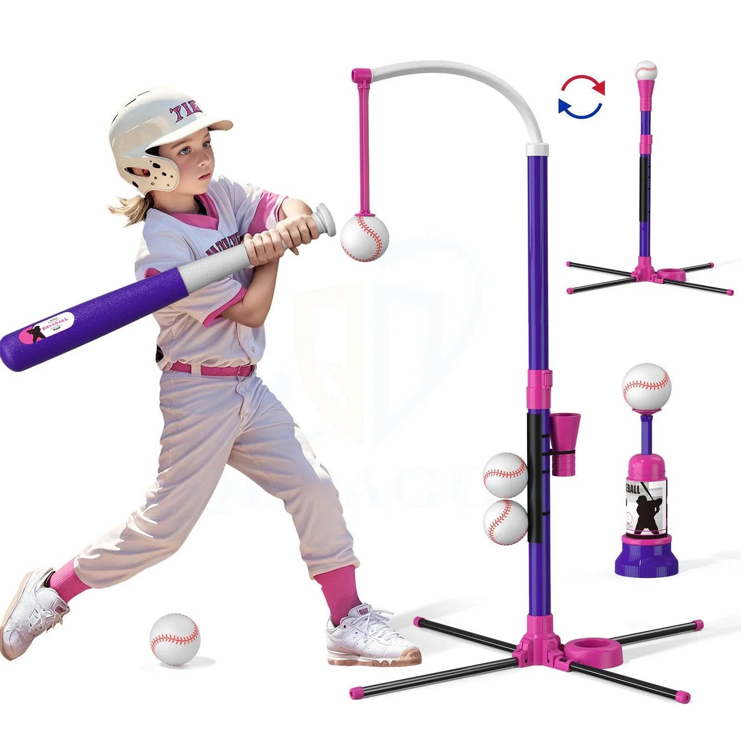 3 In 1 T Ball Set For Kids Baseball With Tee And Launcher - ToylandEU