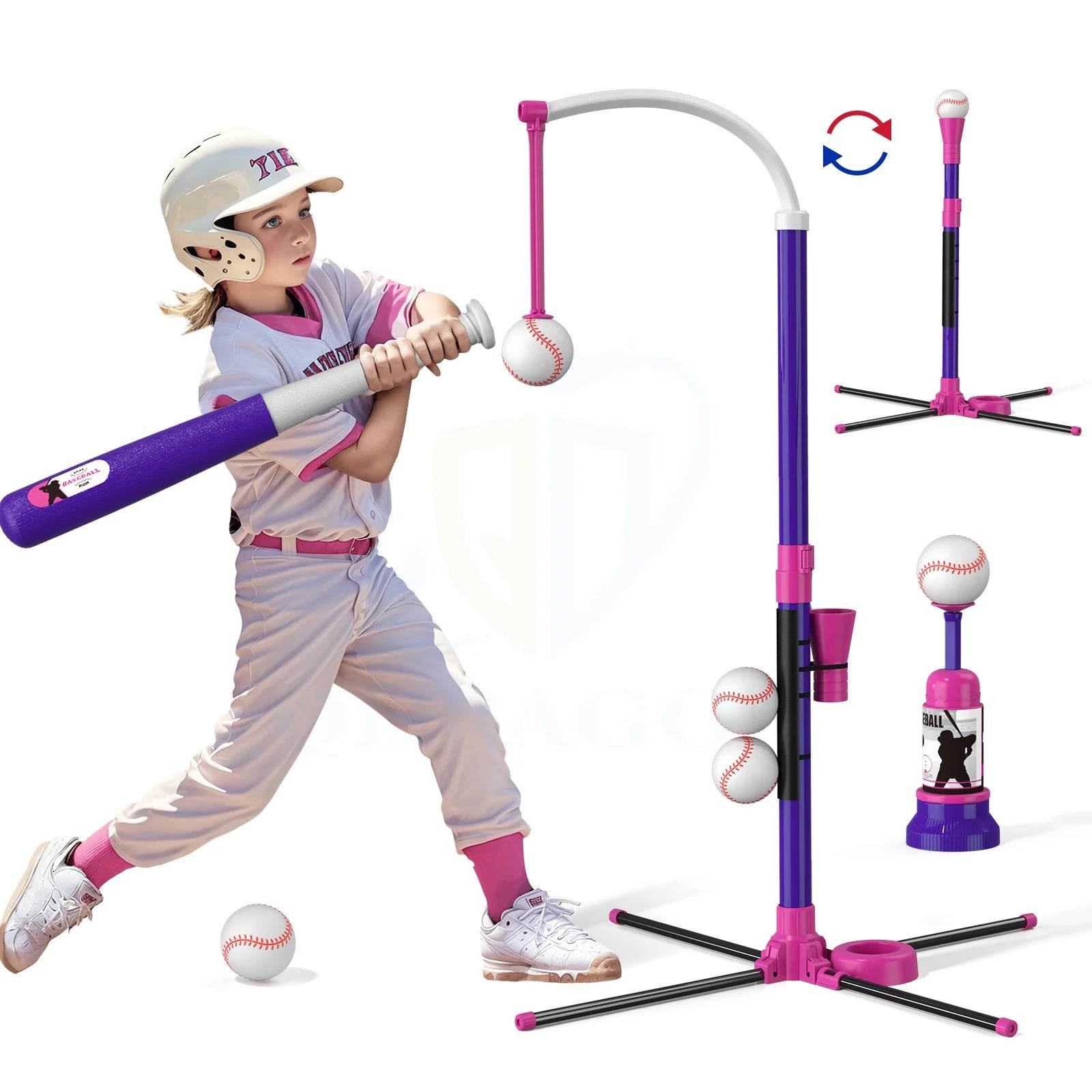 3 In 1 T Ball Set For Kids Baseball With Tee And Launcher - ToylandEU