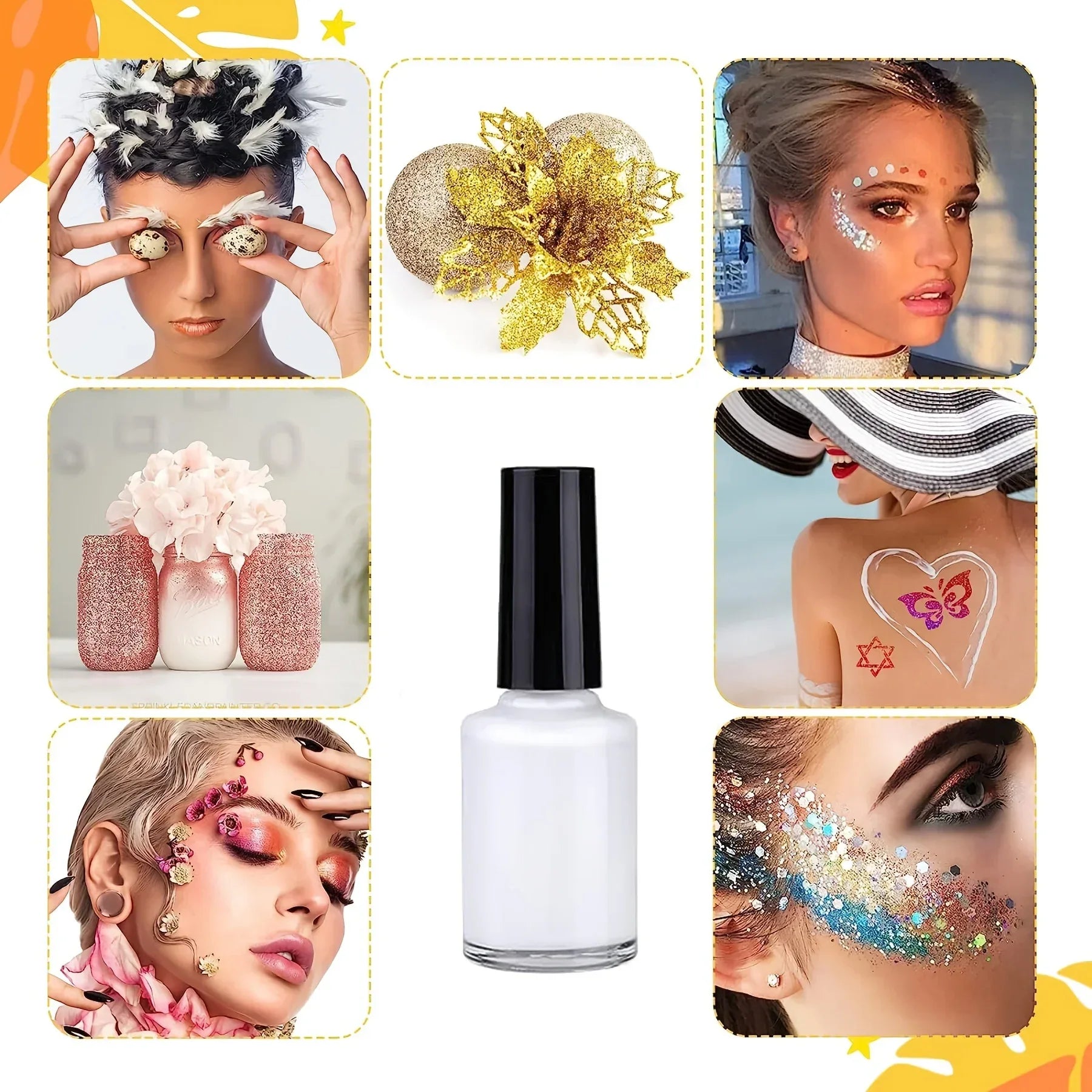 3-Pack Liquid Body Paint Glue Waterproof Glitter Primer For Tattoos - ToylandEU