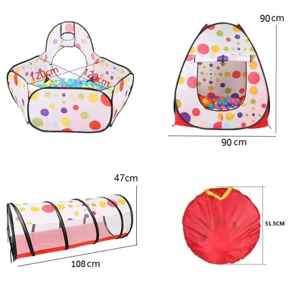  IMBABY 3 in 1 Ball Pool Folding Tent Tunnel for Kids -  ToylandEU™
