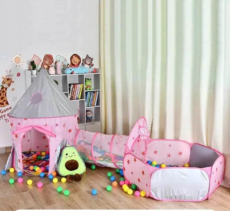  3 In 1 Portable Rocket Children's Tent Toys Ball Pool Tunnel -  ToylandEU™