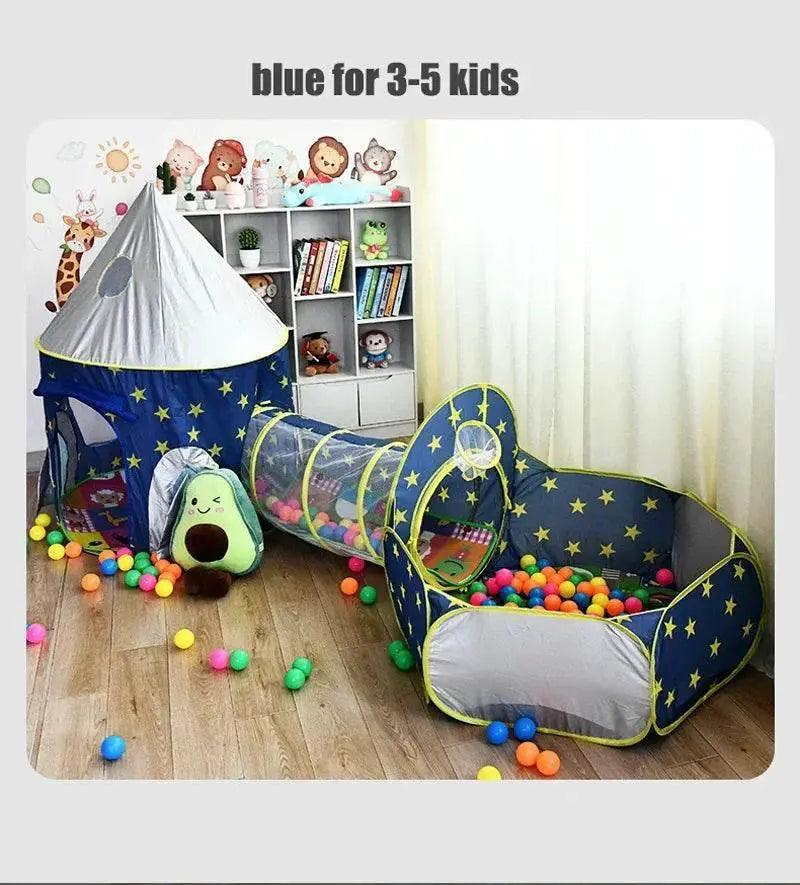  3 In 1 Portable Rocket Children's Tent Toys Ball Pool Tunnel -  ToylandEU™
