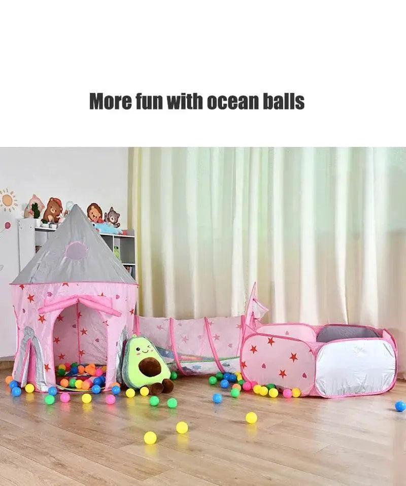  3 In 1 Portable Rocket Children's Tent Toys Ball Pool Tunnel -  ToylandEU™