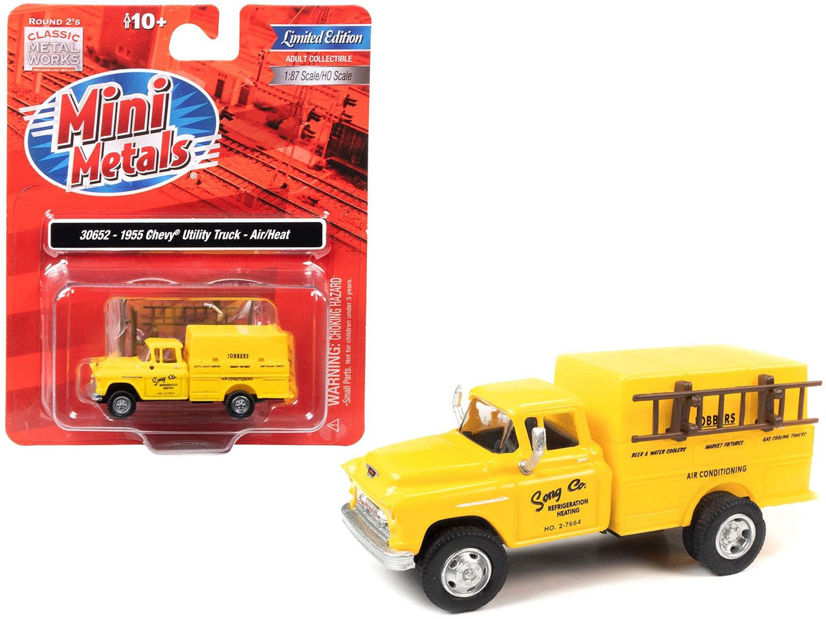 1955 Chevrolet Utility Truck Yellow | 1/87 Diecast Model Truck | Classic Metal Works | Song Co. Refrigeration and Heating Series