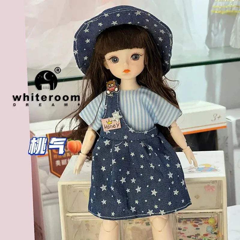 30cm BJD Doll Starry Blue Eyes With Movable Joints Articulated - ToylandEU