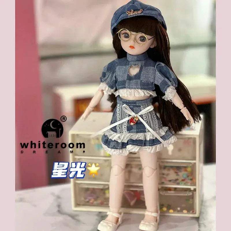 30cm BJD Doll Starry Blue Eyes With Movable Joints Articulated - ToylandEU