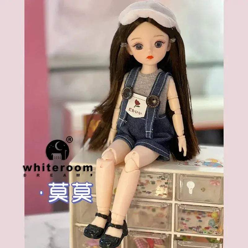 30cm BJD Doll Starry Blue Eyes With Movable Joints Articulated - ToylandEU