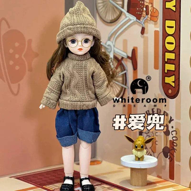 30cm BJD Doll Starry Blue Eyes With Movable Joints Articulated - ToylandEU