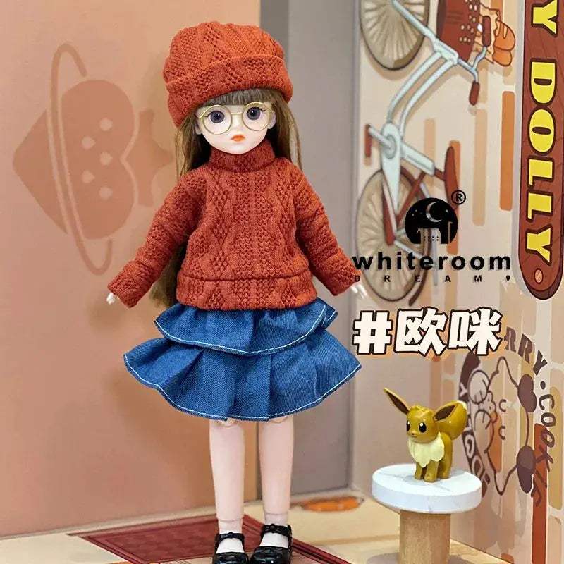 30cm BJD Doll Starry Blue Eyes With Movable Joints Articulated - ToylandEU