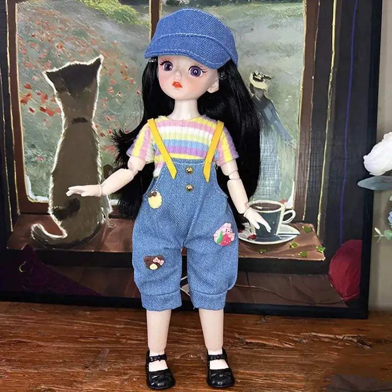 30cm BJD Doll With Green Blue Eyes Fashion Lolita Dress - ToylandEU