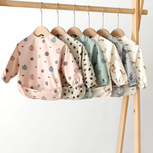 Kids' PU Reverse-Dressing Bib Smock | Leopard And Dots