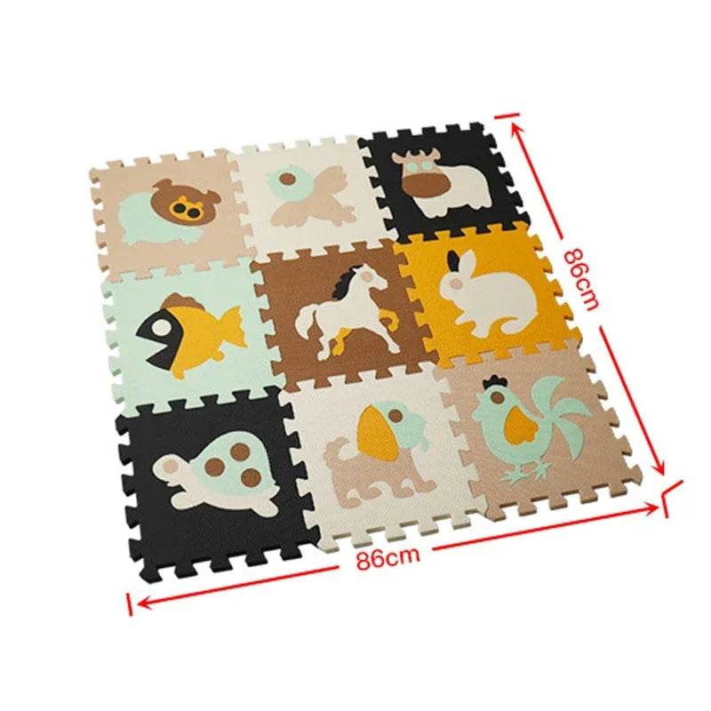 30x30x1cm Cartoon Animal Pattern Play Mats Puzzles EVA Foam Floor Pad for Children and Toddler Crawling Gym - ToylandEU