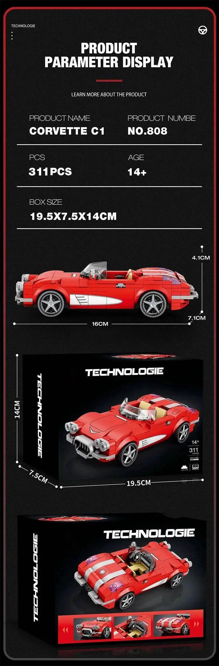  311PCS Red Roadster Car Building Block Creative City Vehicle -  ToylandEU™