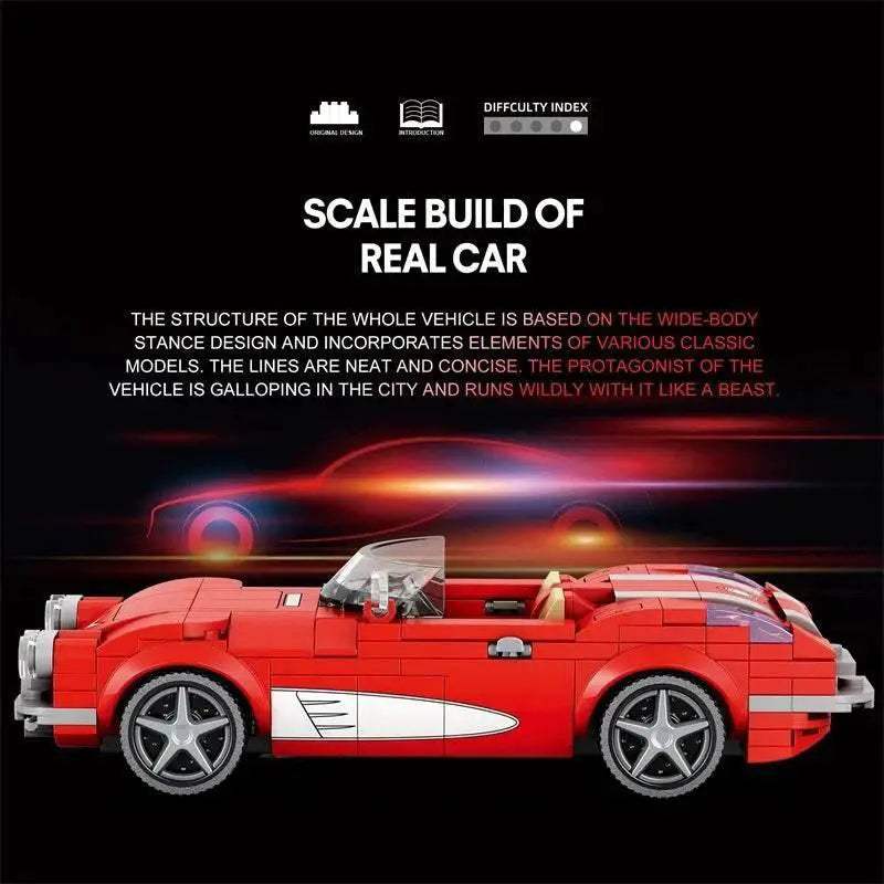 311PCS Red Roadster Car Building Block Creative City Vehicle - ToylandEU