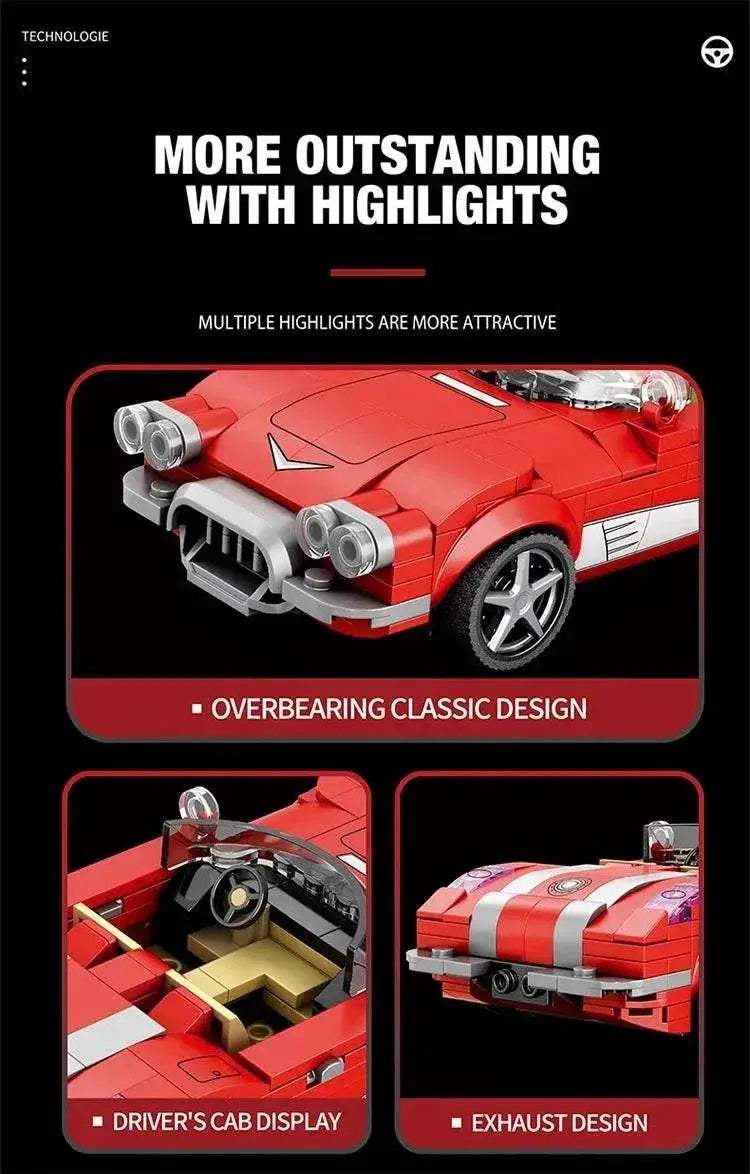 311PCS Red Roadster Car Building Block Creative City Vehicle - ToylandEU