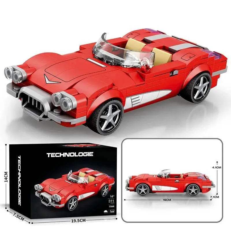 311PCS Red Roadster Car Building Block Creative City Vehicle - ToylandEU
