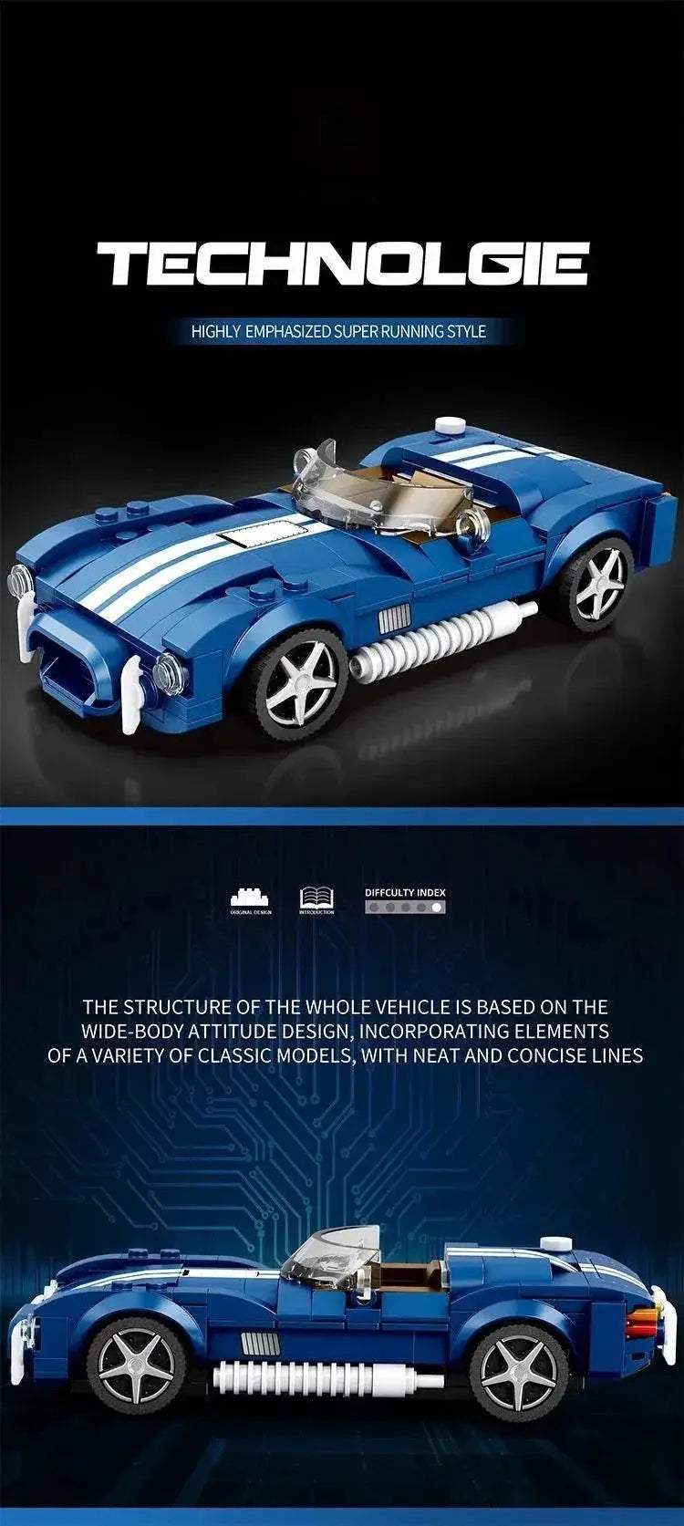 312PCS AC COBRA Car Building Block Set For Kids Gifts - ToylandEU