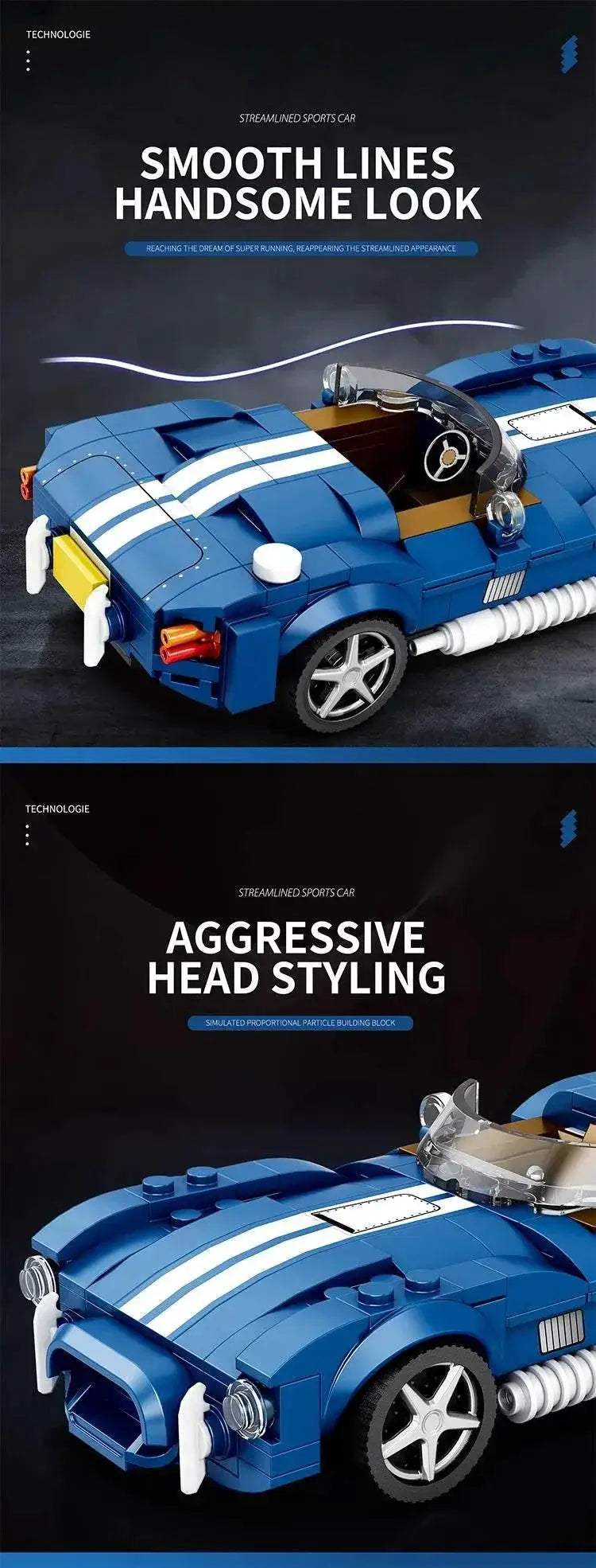 312PCS AC COBRA Car Building Block Set For Kids Gifts - ToylandEU