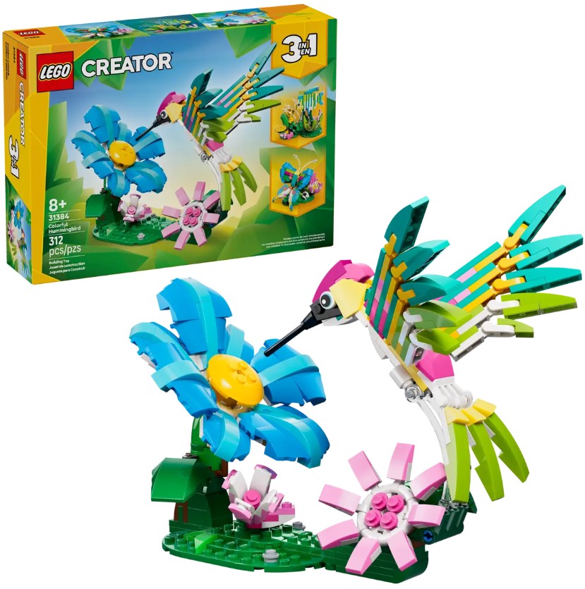 LEGO® Creator 3-in-1 Hummingbird Building Set | 312 Pieces | Ages 8+