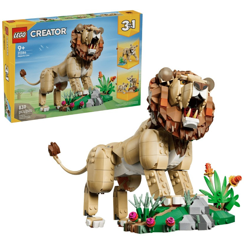 LEGO® Creator 3-in-1 Majestic Lion Set | 839 Pieces | Ages 9+