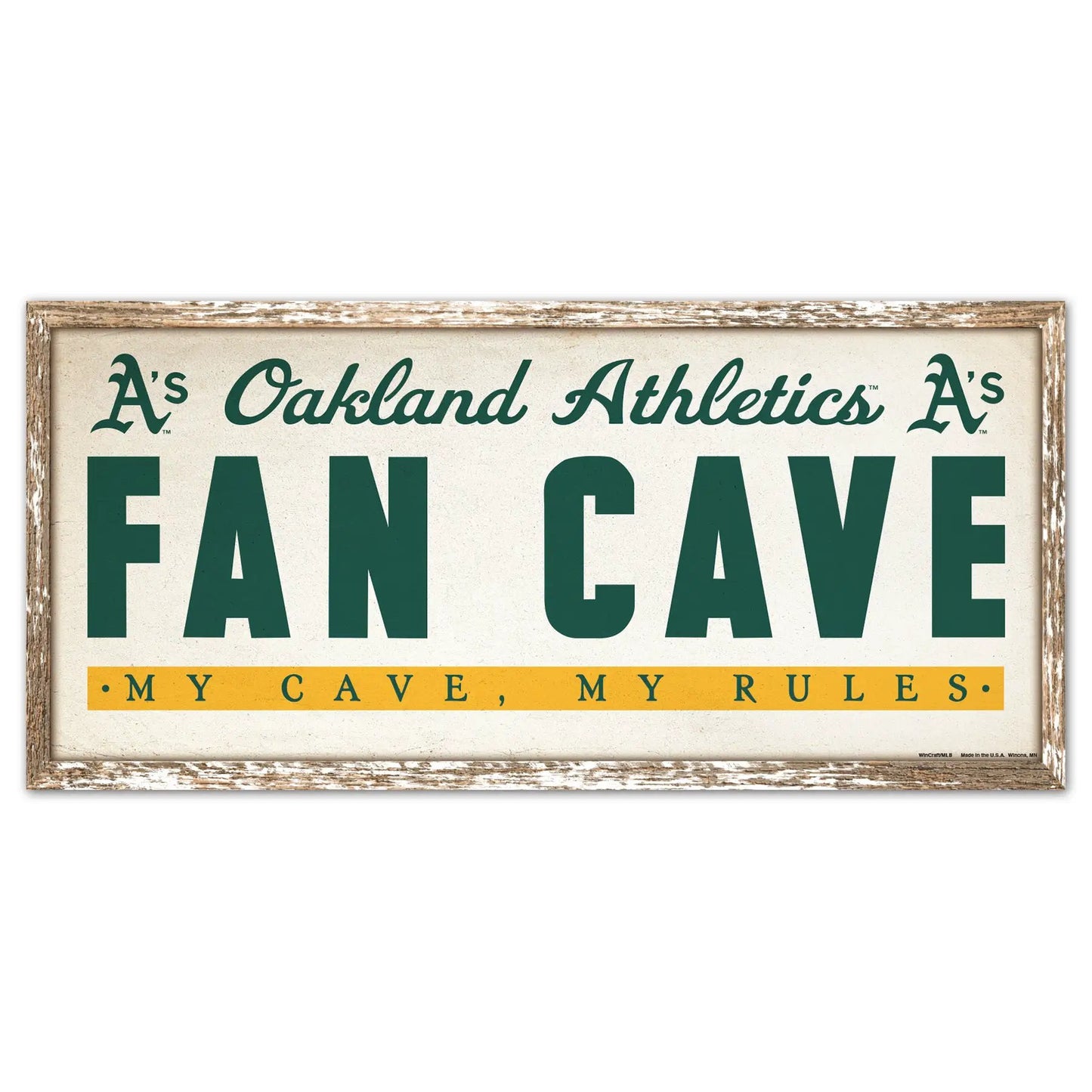 Oakland Athletics Sign 8x17 Wood Fan Cave