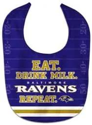 Baltimore Ravens Baby Bib All Pro Style Eat Drink Milk Design