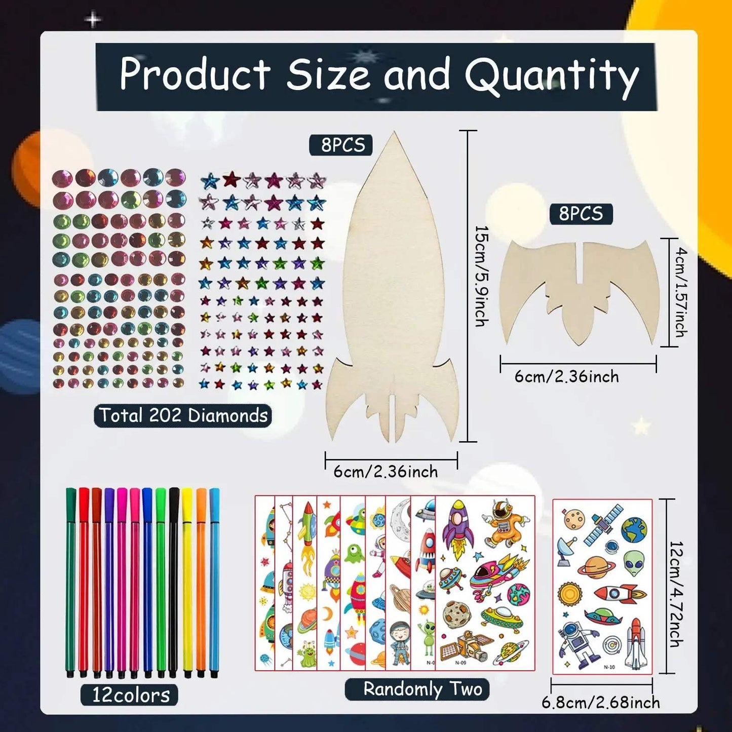  32 PCS of rocket woodworking crafts, rocket toys, birthday crafts, DIY crafts, DIY paintings, children's birthday gifts -  ToylandEU™