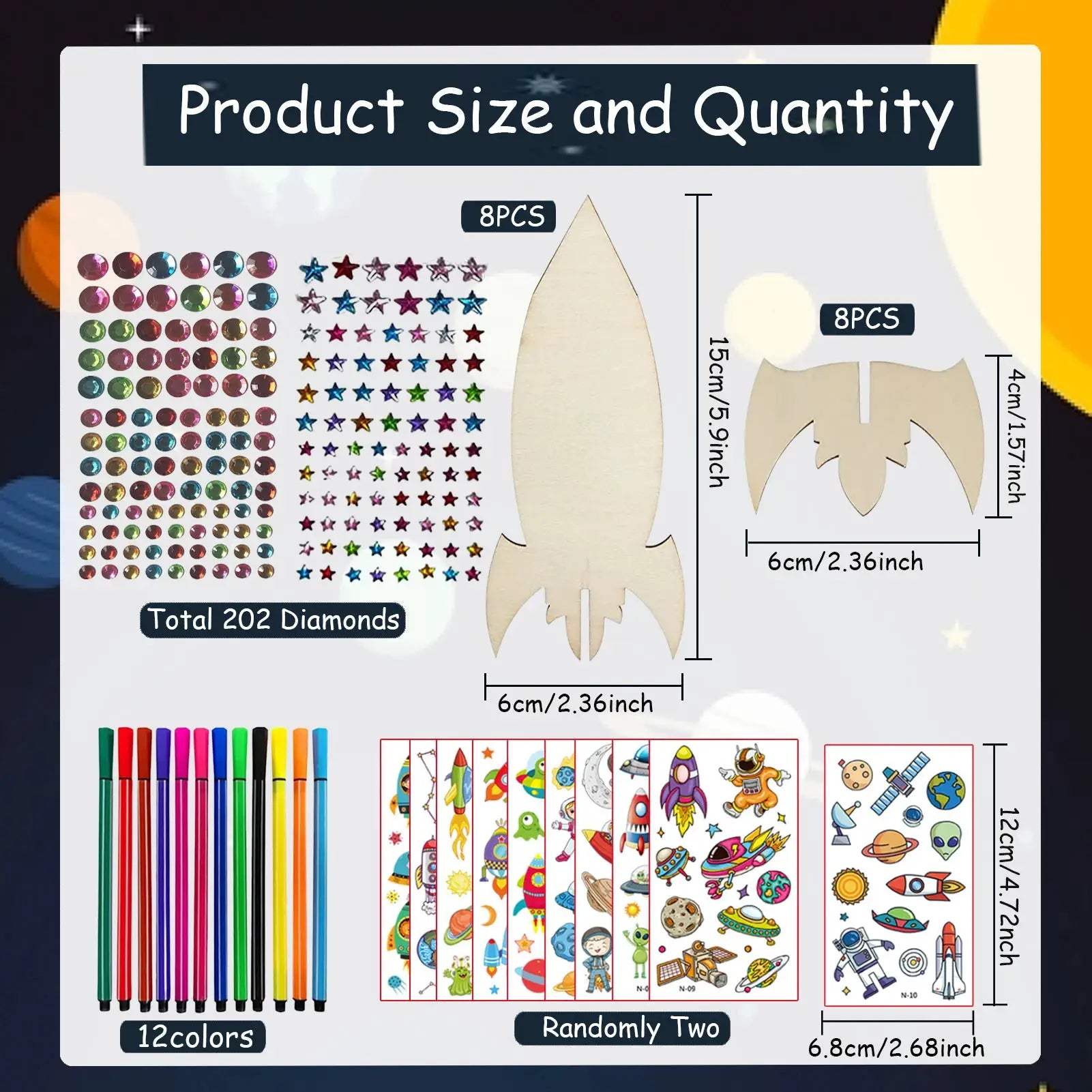  32 PCS of rocket woodworking crafts, rocket toys, birthday crafts, DIY crafts, DIY paintings, children's birthday gifts -  ToylandEU™