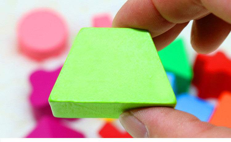 Wooden Shape Matching Blocks | Sixteen Hole Box