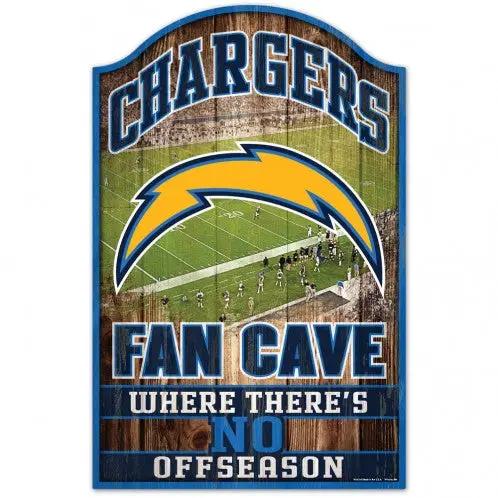 Los Angeles Chargers Sign 11x17 Wood Fan Cave Design
