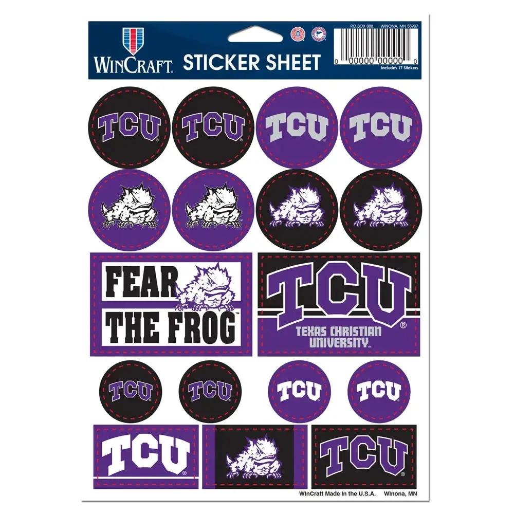 TCU Horned Frogs Decal Sheet 5x7 Vinyl