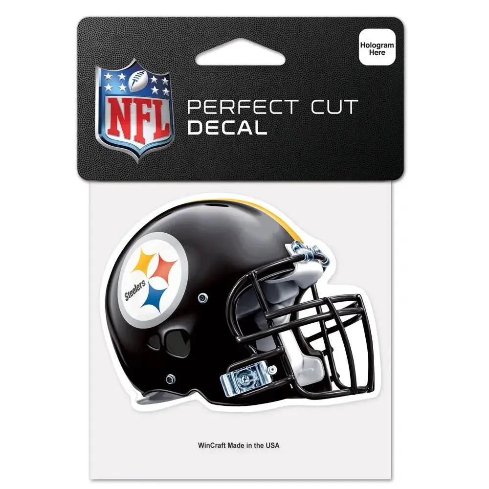 Pittsburgh Steelers Decal 4x4 Perfect Cut Color Helmet Design
