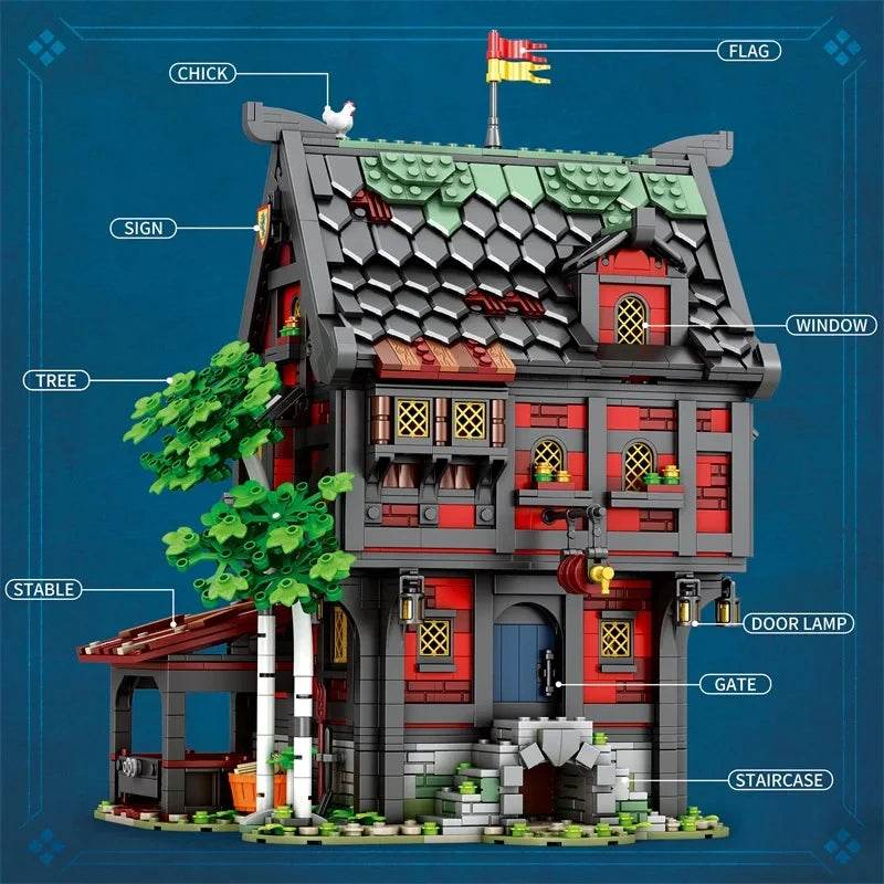 3214PCS Crusader Hotel Building Blocks MOC Model Kids Toys - ToylandEU