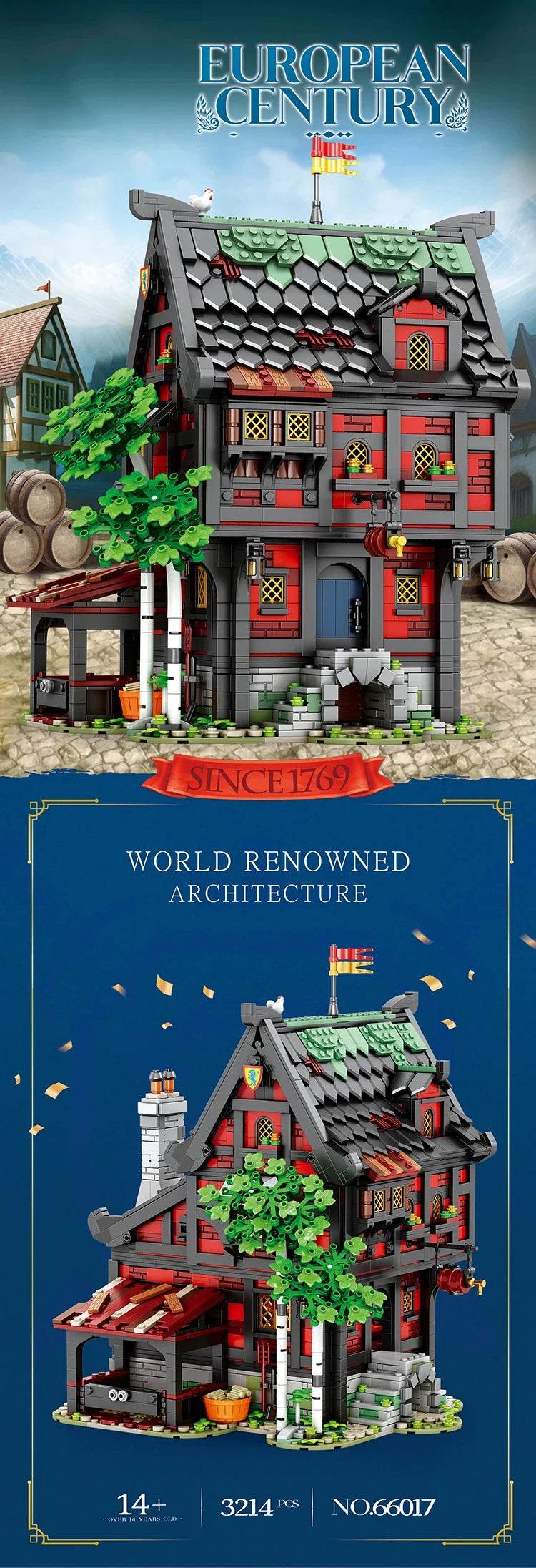 3214PCS Crusader Hotel Building Blocks MOC Model Kids Toys - ToylandEU