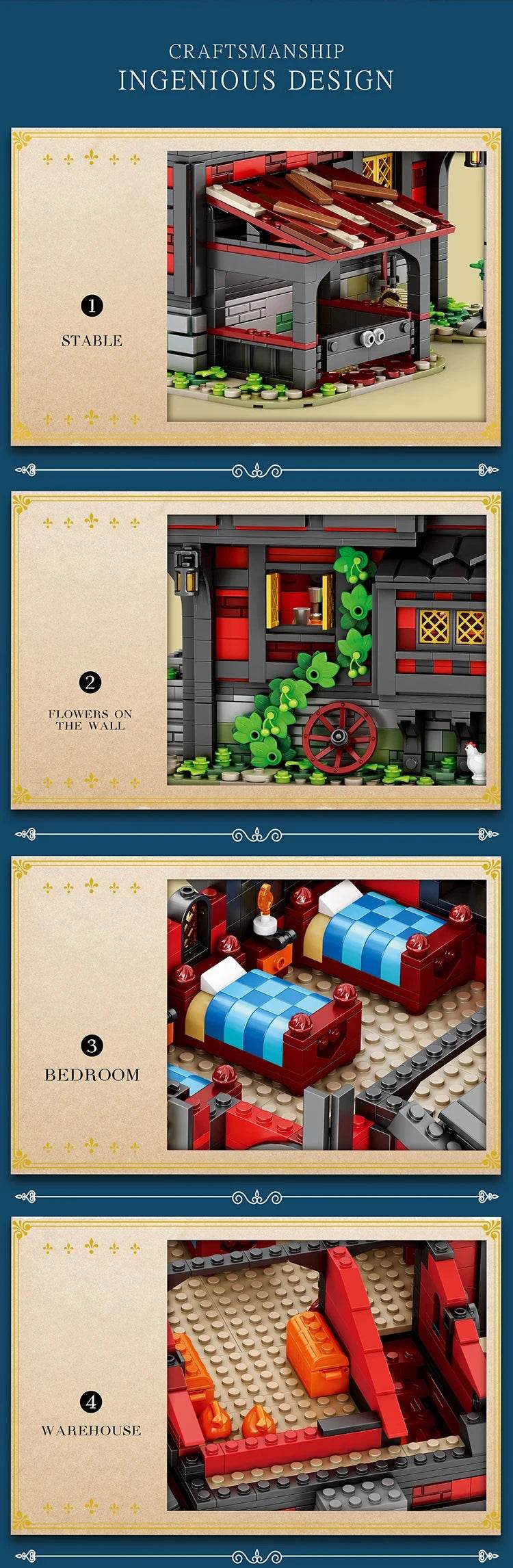 3214PCS Crusader Hotel Building Blocks MOC Model Kids Toys - ToylandEU