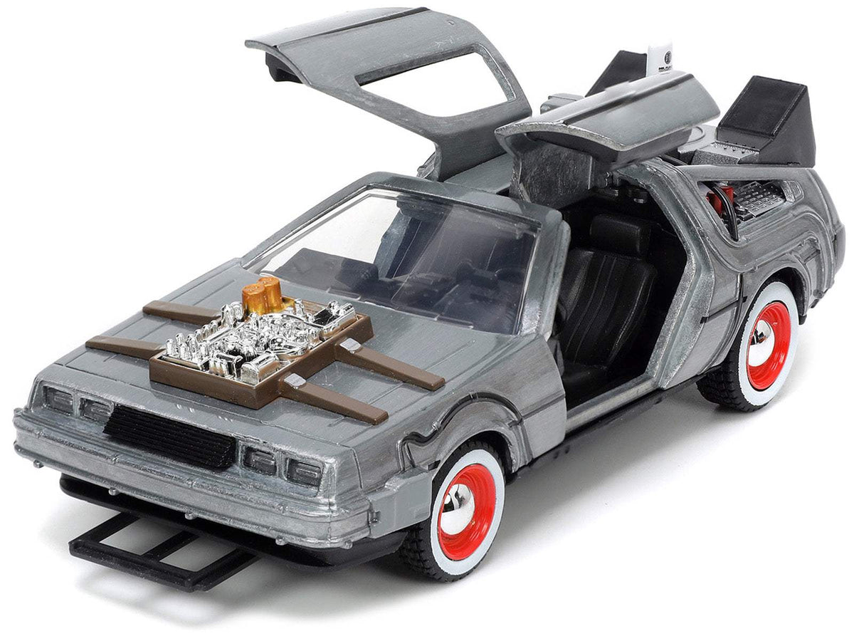 Diecast Movie Car | 1/32 Scale DeLorean | Brushed Metal Time Machine
