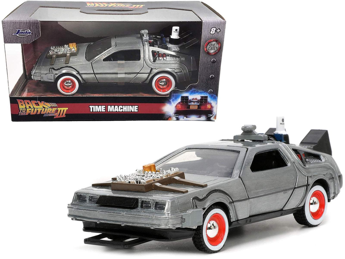 Diecast Movie Car | 1/32 Scale DeLorean | Brushed Metal Time Machine